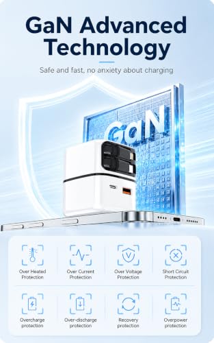 4 in 1 Retractable Wall Charger, 35W Fast Charging Travel Charger - color: White