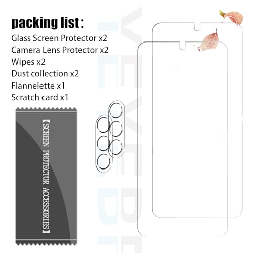 Galaxy S24 Screen Protector + Camera Lens Protector, [2 +2 Pack] [Ultrasonic Fingerprint Unlock] [Case Friendly] Full Coverage Tempered Glass Screen Protector For Samsung Galaxy S24 - size: Galaxy S24
