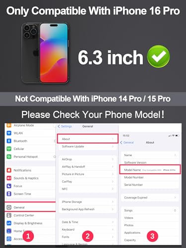 GIGIKISS Privacy Screen Protector for iPhone 16 Pro - size: for iPhone 16 Pro - 6.3 inch