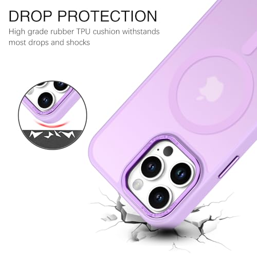 BENTOBEN Magnetic for iPhone 16 Pro Max Case,(Compatible with MagSafe) (Military Grade Drop Protection) Slim Translucent Matte Shockproof with Anti-Fingerprint Phone Case 6.9",Light Purple - color: Light Purple