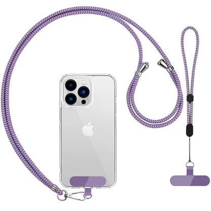 CACOE Phone Lanyard, Purple Blue, 2 Pcs - color: Purple Blue, size: 30"（Neck Strap×1）+8"（Wrist Strap×1）