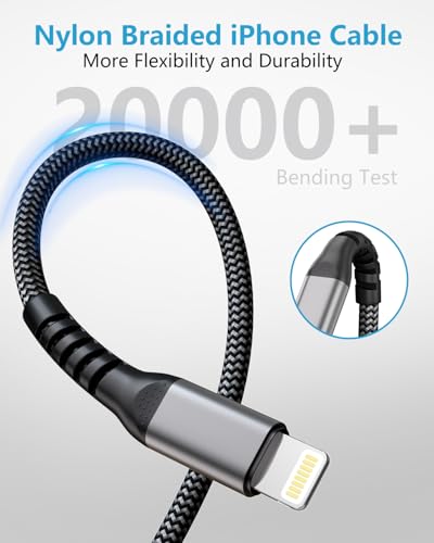 iPhone Charger Cable 10FT, [Apple MFi Certified] USB to Lightning Cable Fast Charging Braided iPhone Charging Cord cable Lead,Lightning Charger cable for iphone 14 13 12 11 Pro Max X 8 6 Plus and More