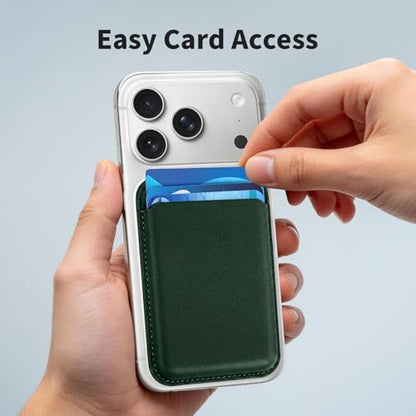 Magnetic Wallet Cell Phone Card Holder for Phone Case with Mag-Safe - color: Deep Green, size: 1 Pack