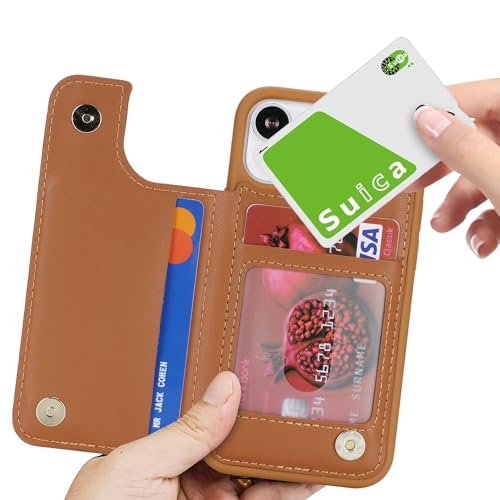 iCoverCase Compatible with iPhone 13 Mini Case with Card Holder, Wallet Phone Case for Women Men RFID Blocking PU Leather Protective Case 5.4 Inch (Light Brown) - color: Light Brown
