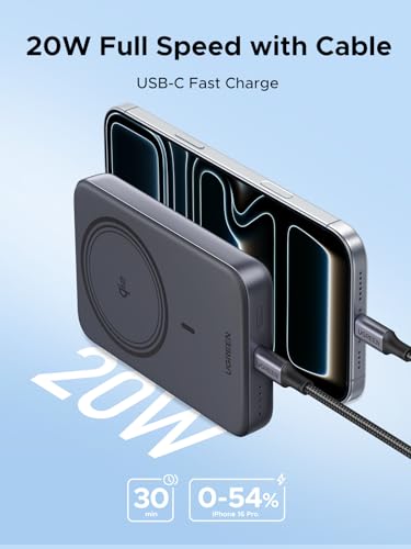 UGREEN 10000mAh Qi2 15W Slim Magnetic Power Bank PD 20W for iPhone 18 Pro
