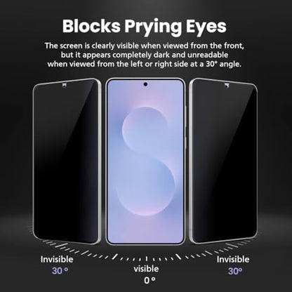 2-Pack Privacy Screen Protector for Samsung Galaxy S20, Full Glue Soft PET+EPU Film, Support Fingerprint ID Unlock, Anti-Spy, Anti-Peep, Self-Healing, Easy Installation with Alignment Jig - size: Galaxy S20