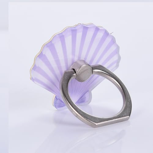 4PACK Cute Phone Ring Holder Grip, Funny Mermaid Sea Shell Conch 360 Rotation Cellphone Stand Finger Mount Kickstand (Shell) - color: Shell