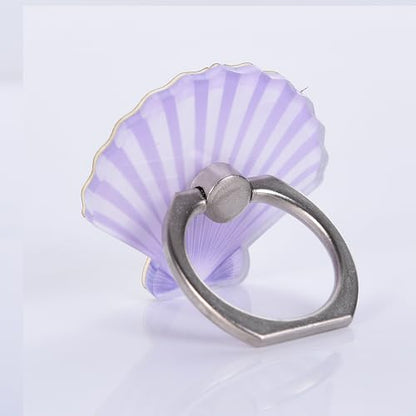 4PACK Cute Phone Ring Holder Grip, Funny Mermaid Sea Shell Conch 360 Rotation Cellphone Stand Finger Mount Kickstand (Shell) - color: Shell