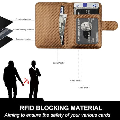 Bocasal for MagSafe Card Wallet for iPhone, Carbon Fiber Brown - color: Carbon Fiber Brown