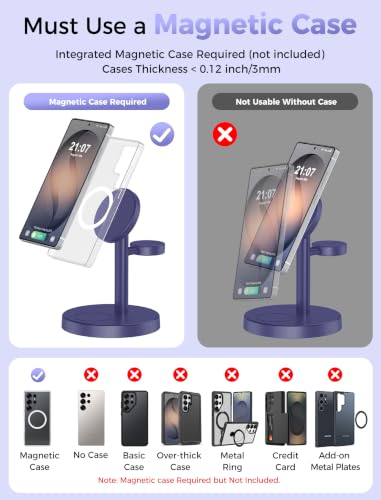 Aeinidi Super Fast Strong Magnetic Wireless Charger for Samsung - color: Cobalt Purple, size: 15W