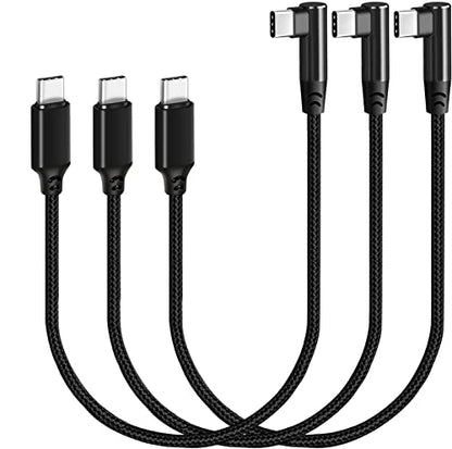 USB C to USB C Cable 1FT, 3 Packs, Right Angle 90 Degree, Short Cord - size: 1ft, 1ft, 1ft