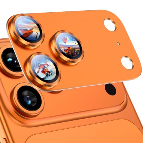 Uyiton for iPhone 17 Pro Max Camera Lens Protector, Metal Frame Glass Cover - color: Cosmic Orange, size: 17 Pro Max