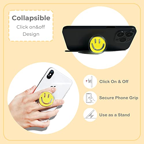 GRIPONG Smiley Face Phone Grip - Fun and Expandable Accessory for Enhanced Smartphone Stability - Smiley Design, Strong Adhesion, Versatile Use (Mint Smiley PG) - color: Mint Smiley PG