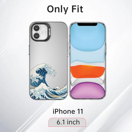 for iPhone 11 Case, TPU, Drop Protection, Waves | Matte Silver Back, Shockproof, Fade-resistant, Anti-yellow, Lens Protection, Precise Cutout, Slim grip, Waves - color: Waves, size: iPhone 11
