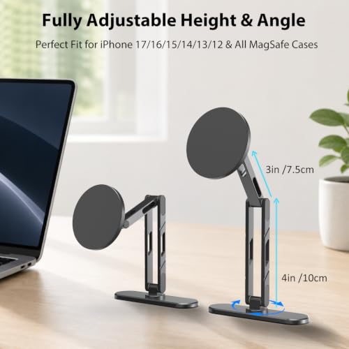 Magnetic iPhone Stand for Desk Office, Height Adjustable Phone Holder - size: Magnetic