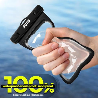 JOTO 2 Pack Waterproof Phone Pouch Case Up to 7", IPX8 Underwater Phone Case Cellphone Dry Bag for iPhone 17/Air 16 15 14 13 12 Pro Max Xs Max XR X 8 7 6S Plus SE/Galaxy S24 S23 S22 -Black | Fits iPhone 17/Air 16 15 14 13 12 Pro Max Xs XR X 8 7 6S Plus SE