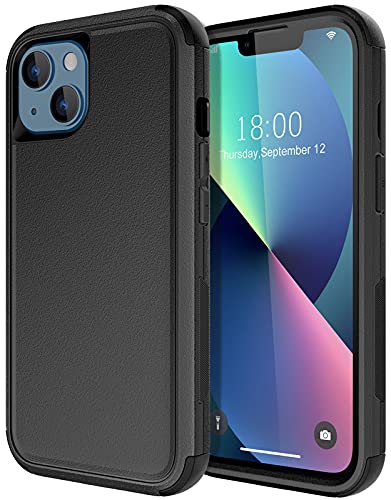 Diverbox for iPhone 13 Case [Shockproof] [Dropproof] [Dust-Proof],Heavy Duty Protection Phone Case Cover for Apple iPhone 13 (Black) - color: 13-Black