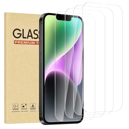 4 Pack for iPhone 14 Plus Screen Protector，Premium Tempered Glass Film 9H Hardness，Scratch Resistant，Bubble Free，Easy Installation，Ultra Durable，HD Clear，Case Friendly [6.7 inch] - size: iPhone 14 Plus