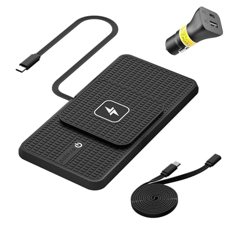 Wireless Charger Car Charging Pad,POLMXS 15W Wireless Phone Charger,RGB Cell Phone Cordless Charging Mat Compatible with iPhone 16/15/14/13/12 Galaxy S23 S22 S21 Note10(k1)