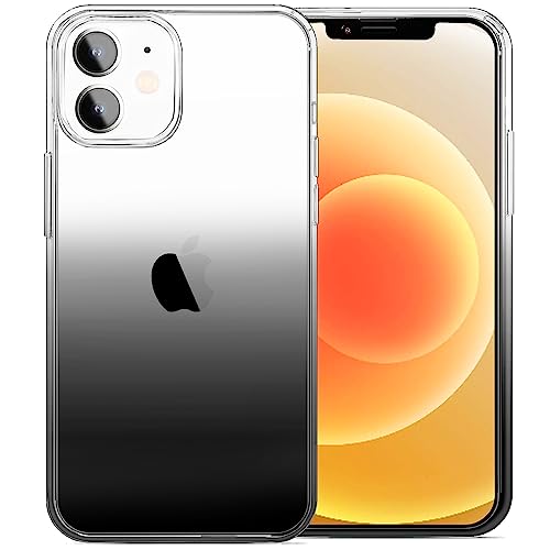 JJGoo Compatible with iPhone 12 mini Case, Soft Transparent Shockproof Protective Slim Thin Bumper Phone Cover, Gradient Black - color: Gradient Black