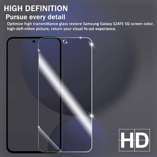 Galaxy S24 FE Tempered Glass Screen & Lens Protector 2+2 Pack HD Clear | [Ultrasonic Fingerprint Unlock] [Case Friendly] [Bubble-Free] - size: Galaxy S24 FE