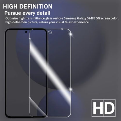 Galaxy S24 FE Tempered Glass Screen & Lens Protector 2+2 Pack HD Clear | [Ultrasonic Fingerprint Unlock] [Case Friendly] [Bubble-Free] - size: Galaxy S24 FE