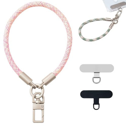 KIMAGIC Korean Dopamine Phone Wrist Strap - Handmade Thickened Phone Lanyard, Anti-Drop Hands-Free Charm - color: 08 Premium Blush Pink
