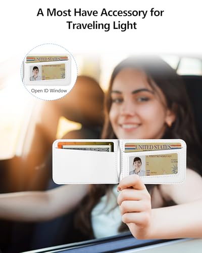 for MagSafe Wallet with Adjustable Stand, 9 Card Holder, Open ID Window - color: White