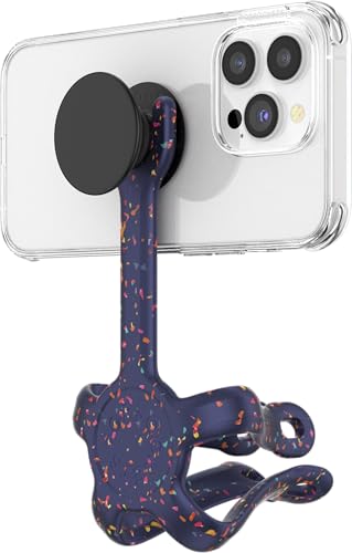 PopSockets Flexible Phone Mount & Stand- Navy Confetti - color: Sunburst Flower