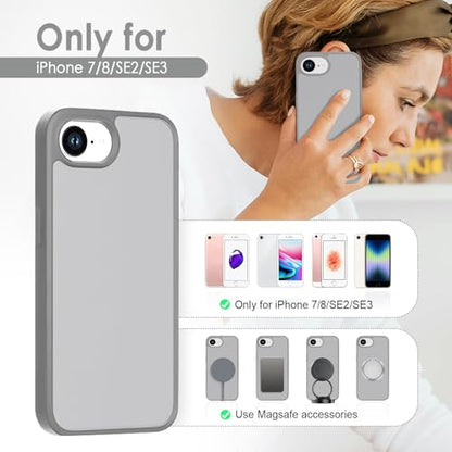 TENOC Phone Case Compatible with iPhone SE (2nd 2020 and 3rd 2022 Generation) & iPhone 7 & iPhone 8, Dark Gray Case Translucent Protective Bumper Matte Hard Back Cover for 4.7 Inch - color: Dark Gray, size: iPhone 7/8/SE