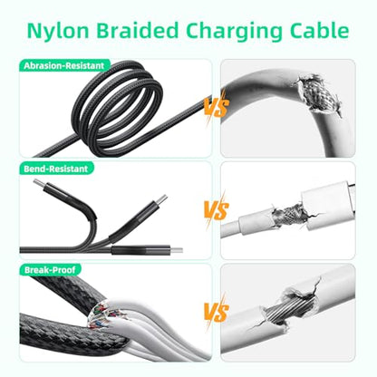 A-Pce 4-in-2 Multi Charging Cable with Smartwatch Charging, Black-6FT - color: Black, size: 6FT