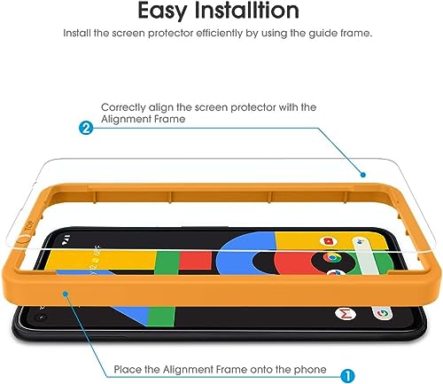 OMOTON [4 Pack] Screen Protector for Google Pixel 4a (Not Fit for 4a 5G), Scratch Resistant/Easy-Install/Bubble Free/Tempered Glass Screen Protector Compatible with Google Pixel 4a - size: Pixel 4a-5.8 inch