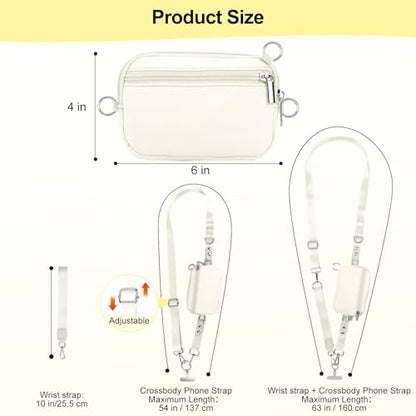 Phone Lanyard Crossbody with Detachable RFID Wallet (Beige) - color: Beige, size: Medium