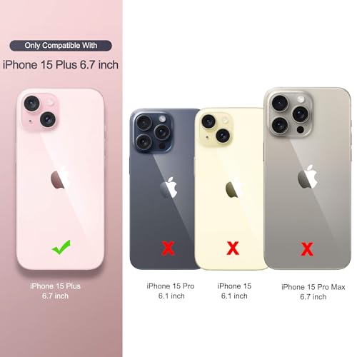 ULAK Compatible with iPhone 15 Plus Wallet Case, Blossom | [RFID Blocking] Premium PU Leather Protective Folio Flip Cover with Card Holder Kickstand, Shockproof Protection - color: Blossom, size: iPhone 15 Plus- 6.7 inch