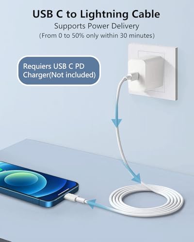 iPhone Charger Cable 6.6FT[MFi Certified],USB C to Lightning Cable iPhone Charging Cable Fast iPhone Charger Wire i Phone Charging Lead Cord for Apple 14 13 12 11 Pro Max X XS XR 8 Plus,iPad,AirPod