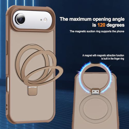 SKYLMW Compatible with iPhone Air Case with Stand,Desert Brown | iPhone Air Phone Case 6.5",Magnetic Ring Stand,Compatible with MagSafe,Military-Grade Protection,Great Grip Feeling - color: Desert Brown, size: Iphone Air