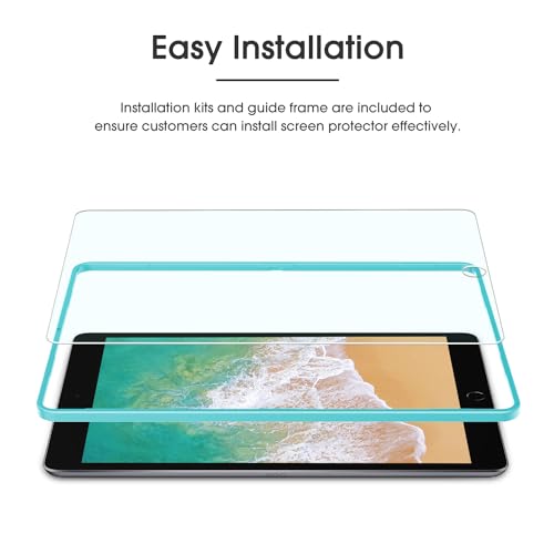 OMOTON 3 Pack Screen Protector for iPad 6th 5th Generation, Tempered Glass Screen Protector Compatible with Apple iPad Pro 9.7 / iPad Air 2 / iPad Air 9.7 Inch with Alignment Frame, Case Friendly - size: iPad 9.7'' Gen 6/5