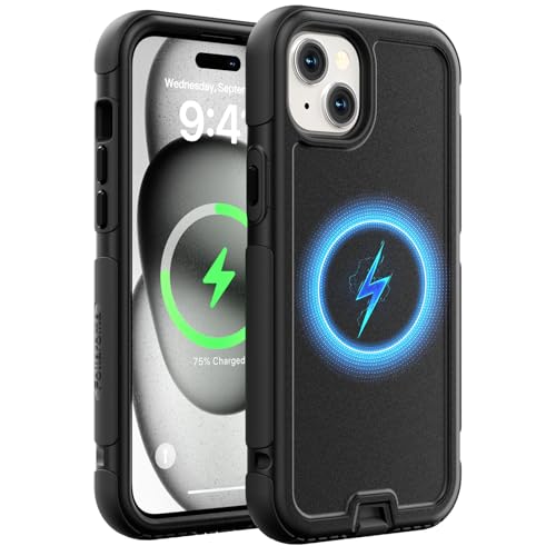 Follaroma for iPhone 15 Case, Compatible with MagSafe, Heavy Duty Shockproof Protective Phone Case, Anti-Drop Protection, Dual Layer Magnetic Phone Cover for iPhone 15, 6.1", Black - color: Black, size: iPhone 15 6.1''