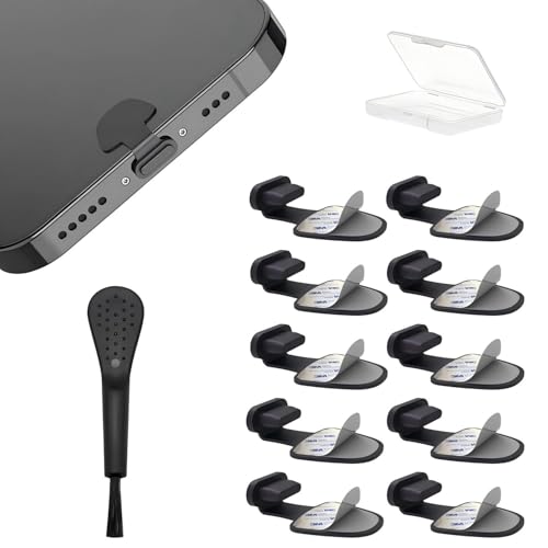 Dust Cap Lightning Dust Plug 10 Pcs for iPhone 14 13 12 11 10, Black - color: Lightning dust cover (Black)