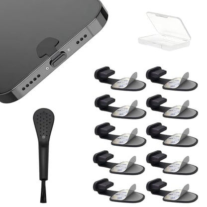 Dust Cap Lightning Dust Plug 10 Pcs for iPhone 14 13 12 11 10, Black - color: Lightning dust cover (Black)