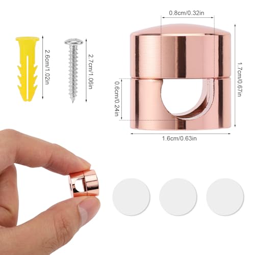 3pcs Cable Anchors for Desk, Phone Charger Cord Holders (Rose Gold)