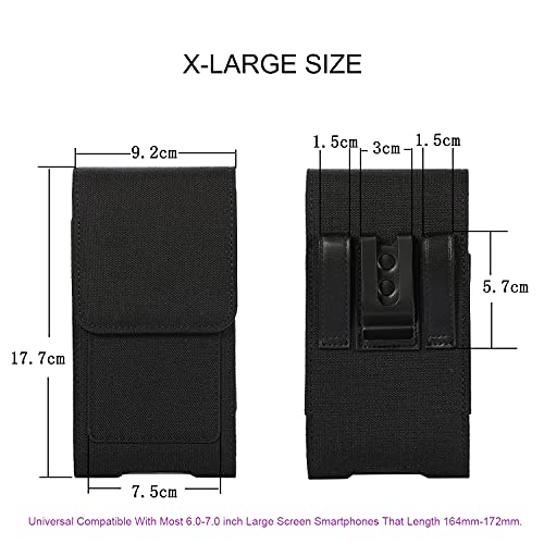 Phone Holster for Motorola Moto G Power 2026 2025 2024 G Play G Stylus G 5G Samsung Galaxy A14 A05 A06 A07 A13 A23 S21 Ultra Nokia G50 OnePlus Nord N30 5G Cell Phone Belt Clip Case Pouch Holder (XL) - size: XL