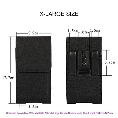 Phone Holster for Motorola Moto G Power 2026 2025 2024 G Play G Stylus G 5G Samsung Galaxy A14 A05 A06 A07 A13 A23 S21 Ultra Nokia G50 OnePlus Nord N30 5G Cell Phone Belt Clip Case Pouch Holder (XL) - size: XL