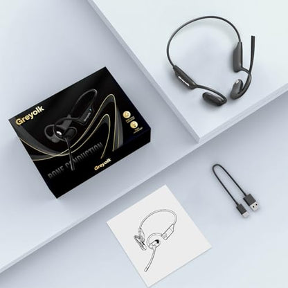 Bluetooth Headset with Microphone,Open Ear Headphones with Mic, Dual Connect Bluetooth 5.4 with AI Noise Cancelling Mic & Mute Function, Wireless Headset for Work