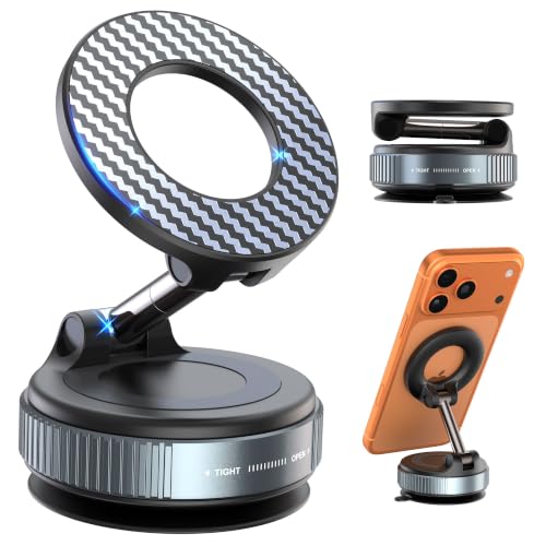 PlusAcc Car Phone Holder, Vacuum Magnetic Mount for MagSafe, No Charging