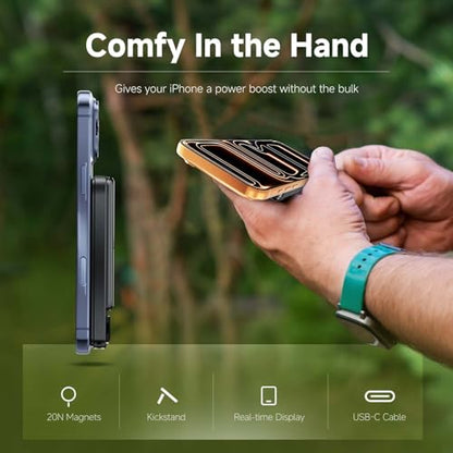 for MagSafe Power Bank 10000mAh, Fast, Magnetic Portable Charger - color: Black