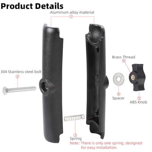 Aluminum Double Socket Arm for RAM 1" Ball Mounts (5.91" Long Arm)