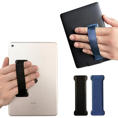 Hand Holder Strap for ipad, Tablet Hand Holder Strap, Universal Handle Grip for iPad Kindle, Mini Tablets and Cases (Black Navy Blue) - 2PC - color: Black Navy Blue
