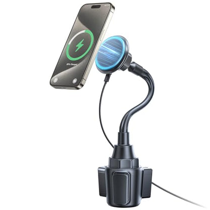 SUPERONE 15W MagSafe Car Charger Cup Holder Mount for iPhone