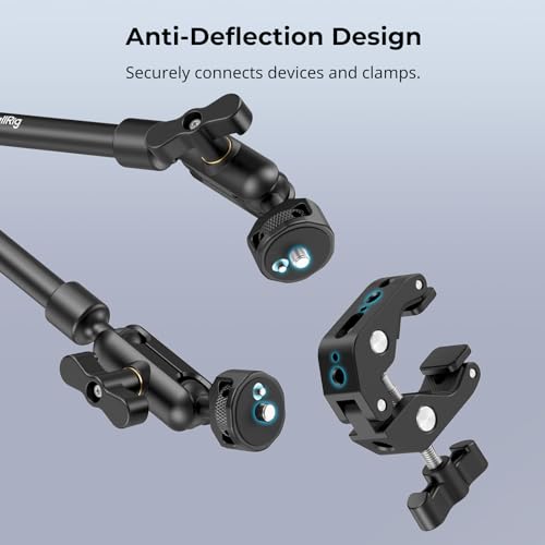 SMALLRIG 22" Magic Arm Clamp, Overhead Phone Mount Holder Stand, Camera Arm - style: Double Ball Joints